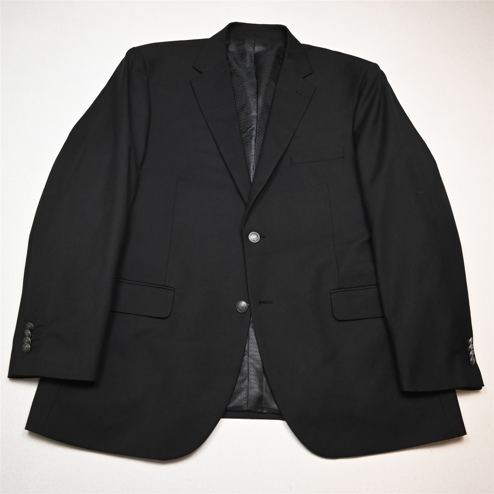 NEW Bocaccio Uomo 48R Black Silver Button Mens Blazer Suit Jacket Sport Coat